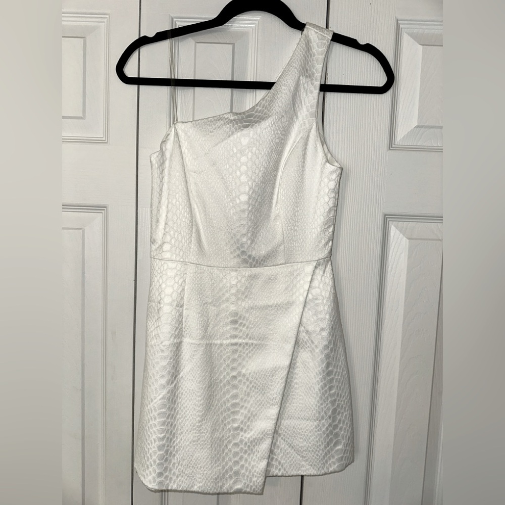 One Shoulder White Romper